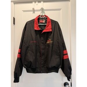 Vintage Winston Racing Team Jacket XL Black Red Swingster USA Bomber NASCAR